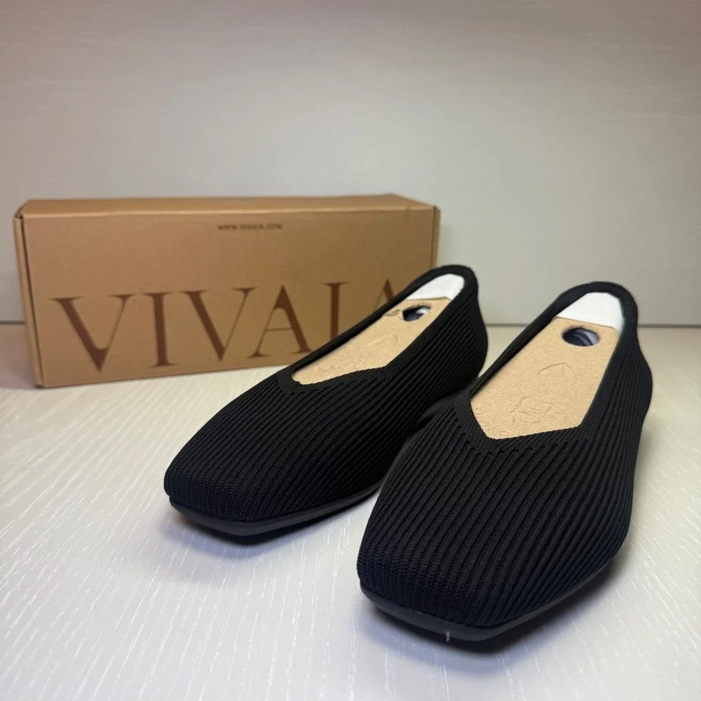 VIVAIA Margot Walker Black‎ Flats | NWT - EU 38 / US 7–7.5 + FREE Cozy Slippers